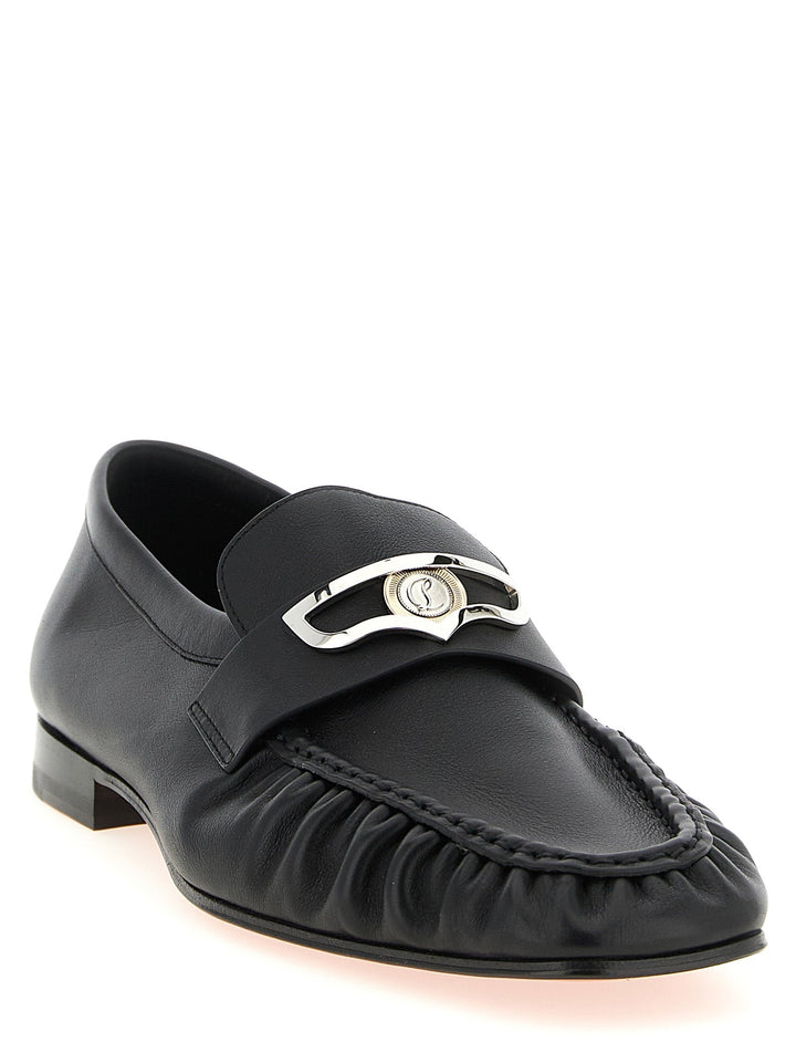 Men’s Christian Louboutin Black Calfskin Slip-on Loafers