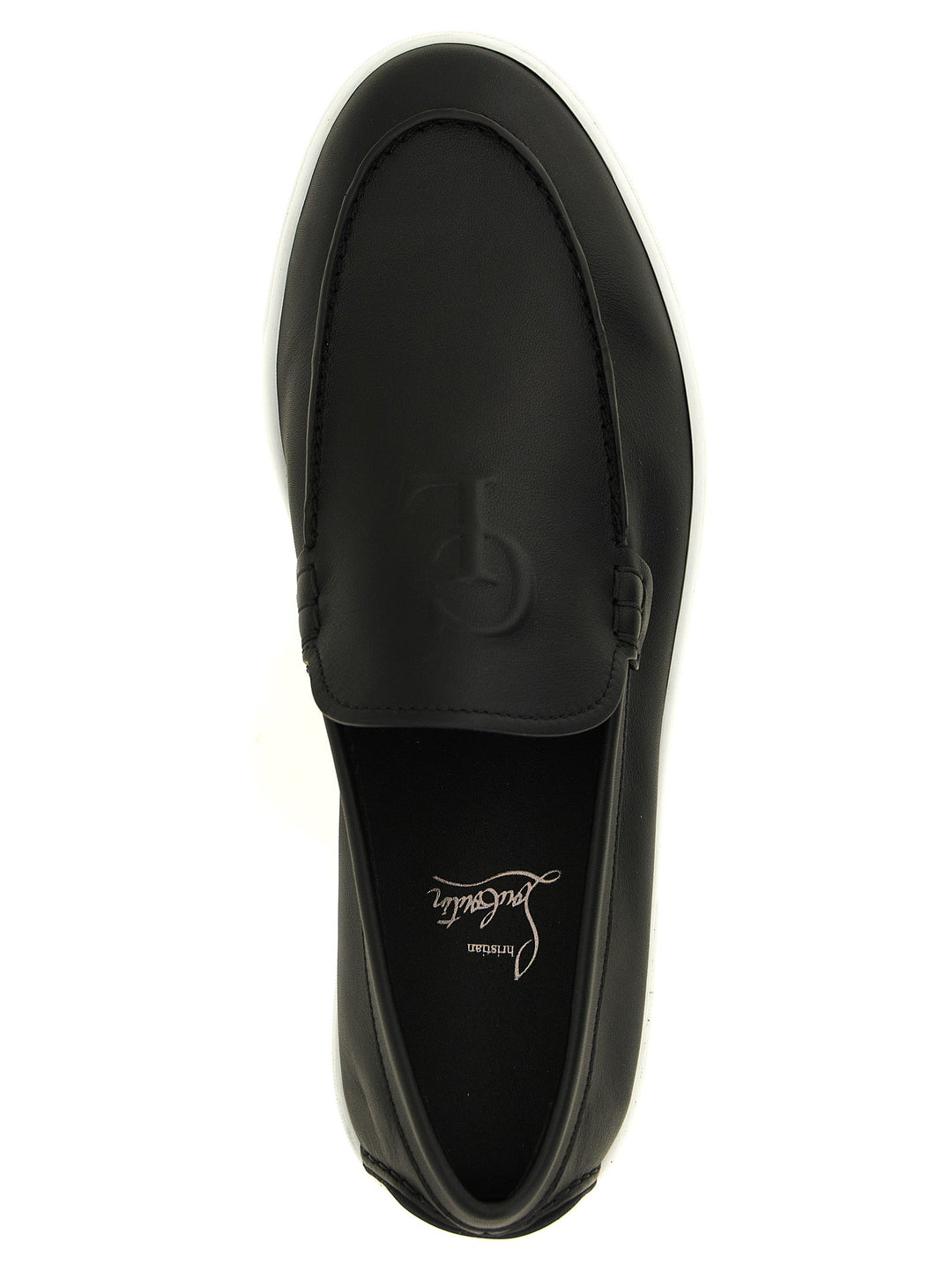 Men’s Christian Louboutin Black Calfskin Slip-on Loafers