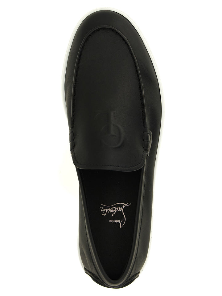 Men’s Christian Louboutin Black Calfskin Slip-on Loafers