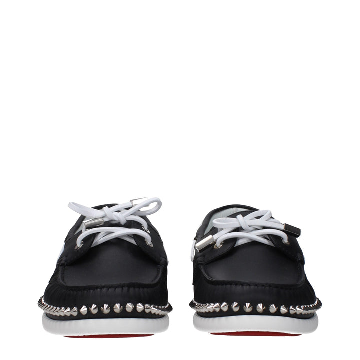 Men’s Christian Louboutin Black Leather Slip-on Loafers