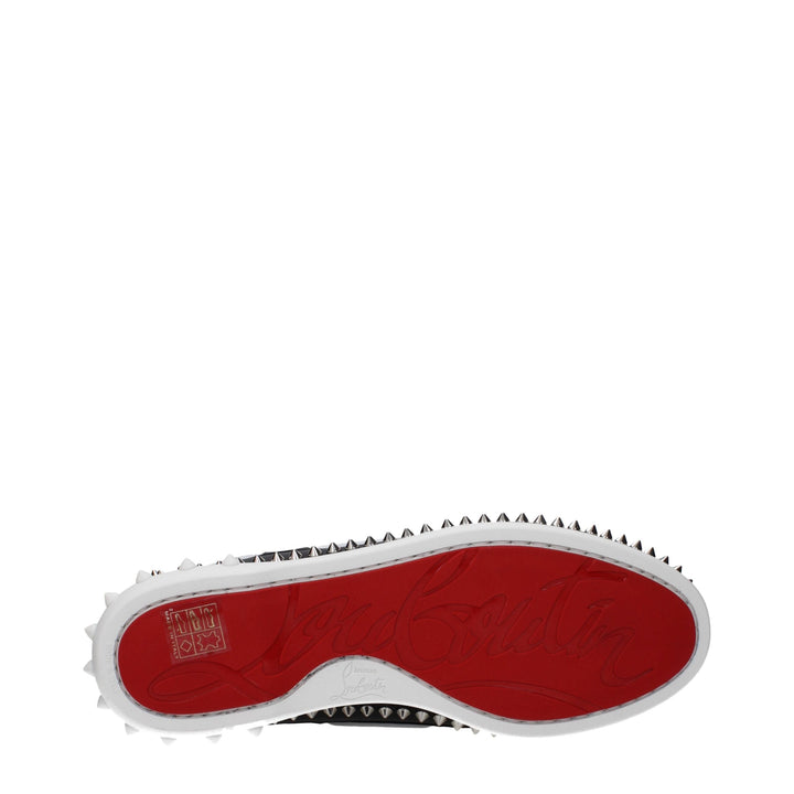 Men’s Christian Louboutin Black Leather Slip-on Loafers