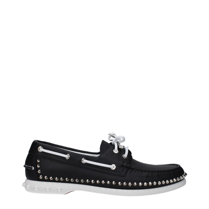 Men’s Christian Louboutin Black Leather Slip-on Loafers
