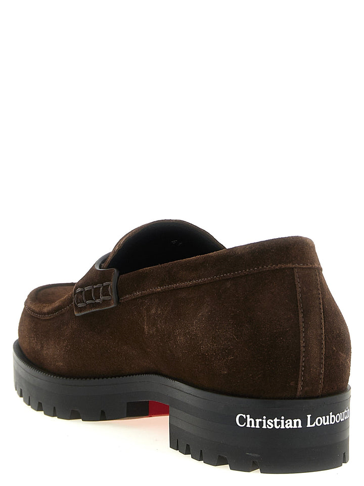 Men’s Christian Louboutin Brown Calfskin Slip-on Loafers