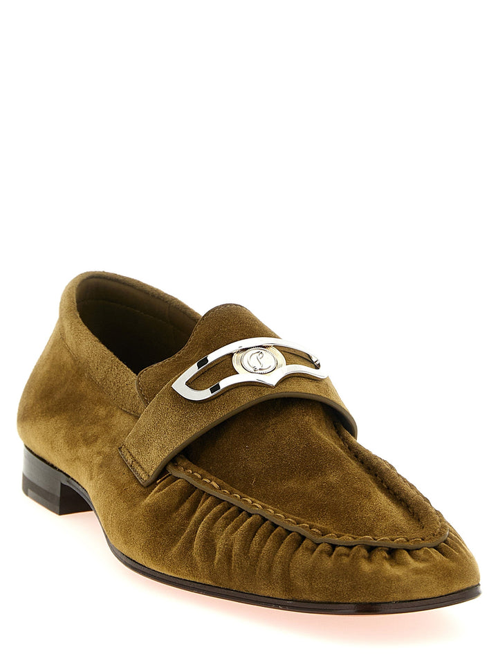 Men’s Christian Louboutin Brown Calfskin Slip-on Loafers