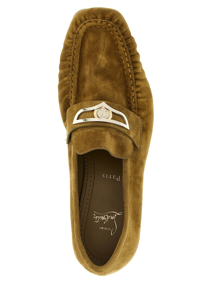 Men’s Christian Louboutin Brown Calfskin Slip-on Loafers
