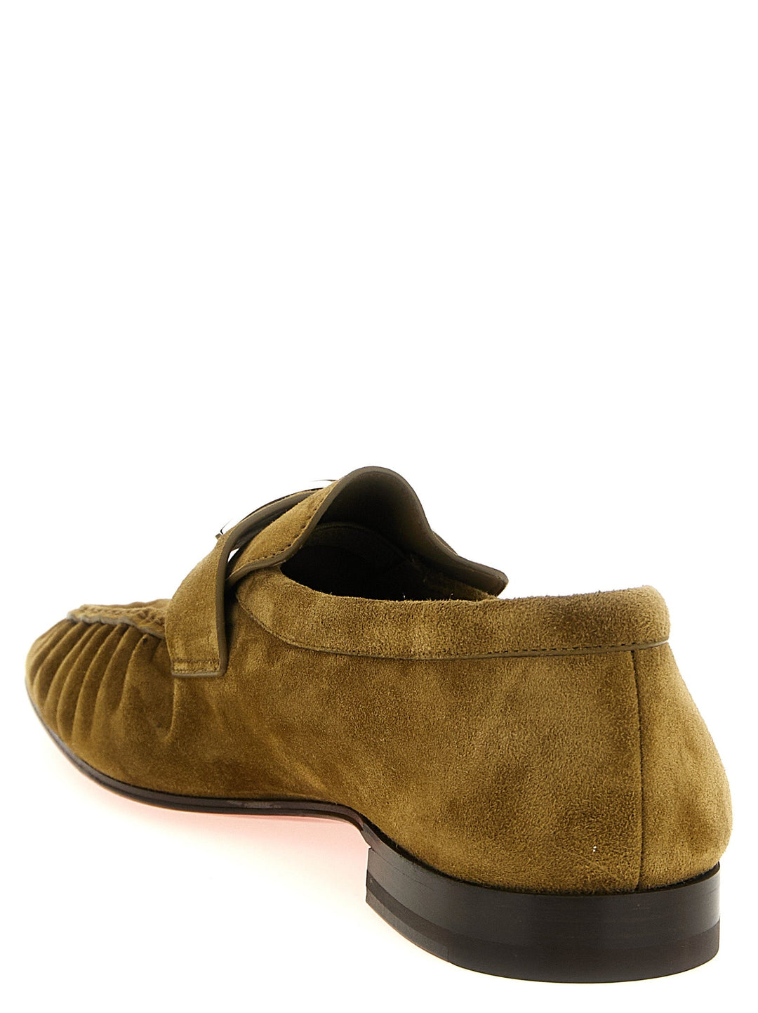 Men’s Christian Louboutin Brown Calfskin Slip-on Loafers