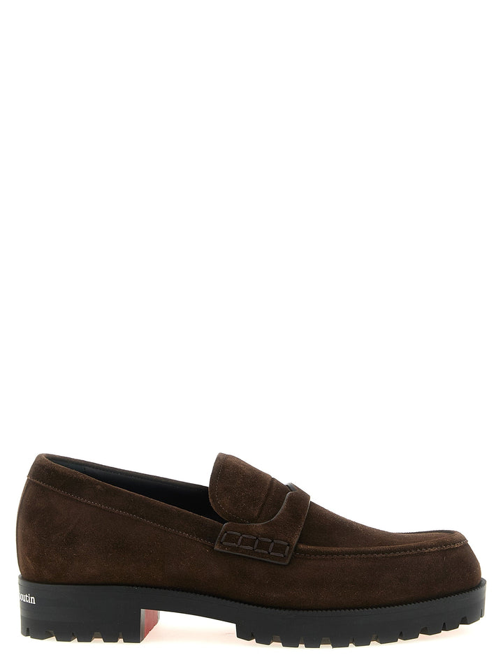 Men’s Christian Louboutin Brown Calfskin Slip-on Loafers