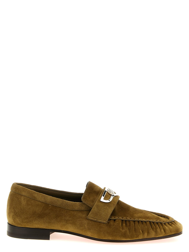 Men’s Christian Louboutin Brown Calfskin Slip-on Loafers