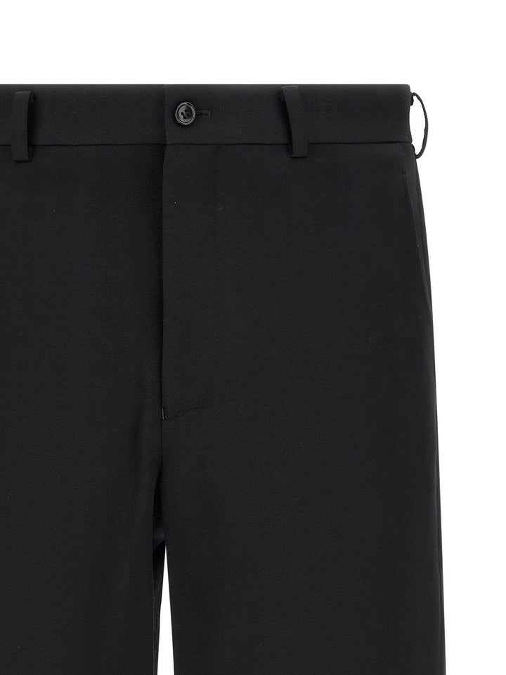 Comme Des Garçons Black Wool Bermuda Shorts