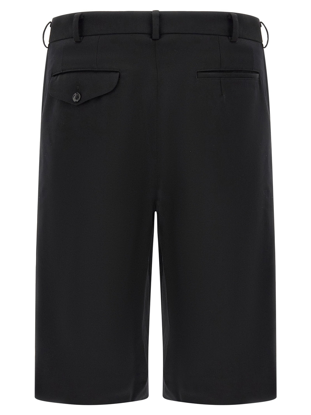 Comme Des Garçons Black Wool Bermuda Shorts