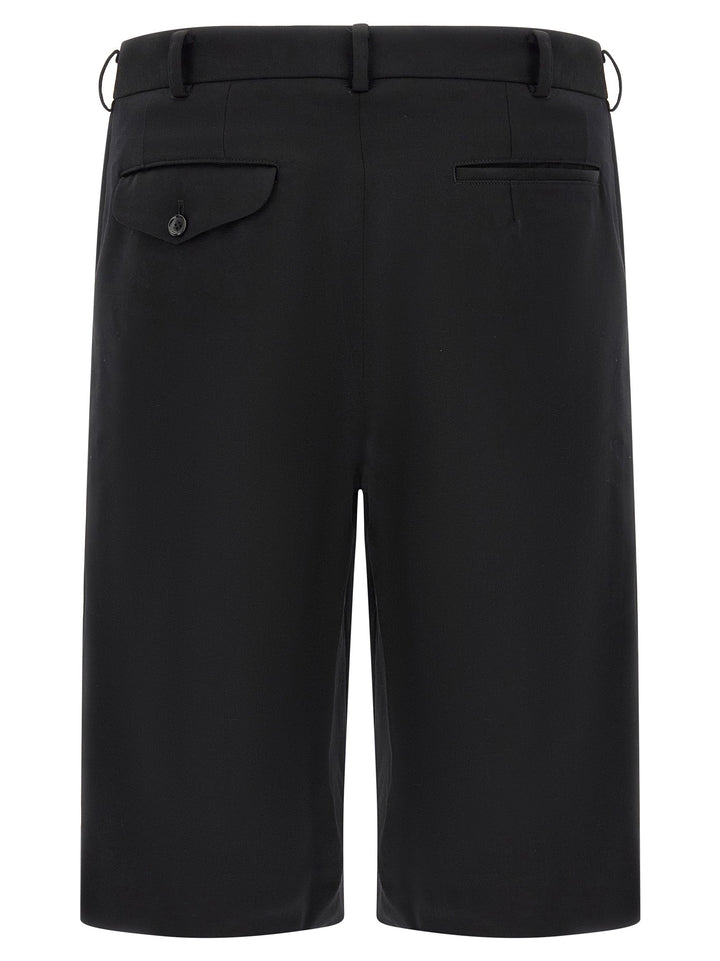Comme Des Garçons Black Wool Bermuda Shorts