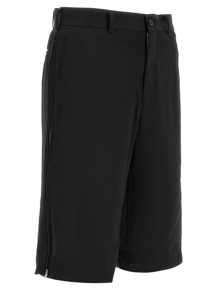 Comme Des Garçons Black Wool Bermuda Shorts