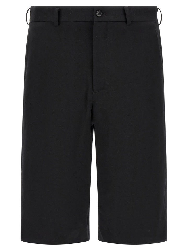 Comme Des Garçons Black Wool Bermuda Shorts