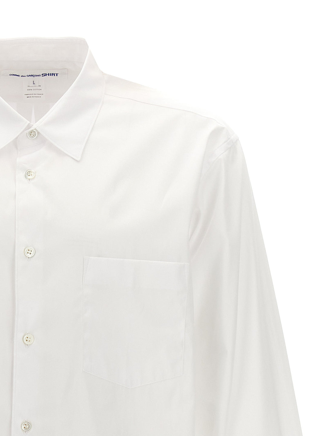 Comme Des Garçons White Cotton Blouse