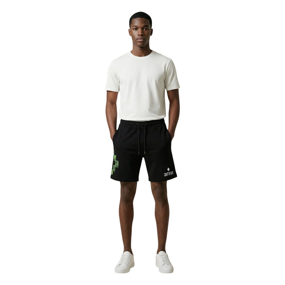 Men’s County of Milan Black Cotton Bermuda Shorts