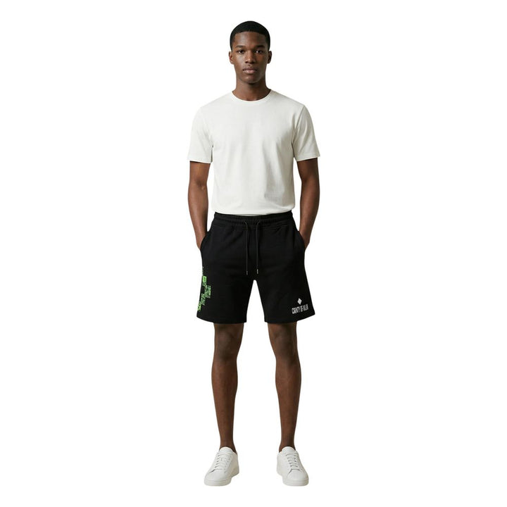 Men’s County of Milan Black Cotton Bermuda Shorts
