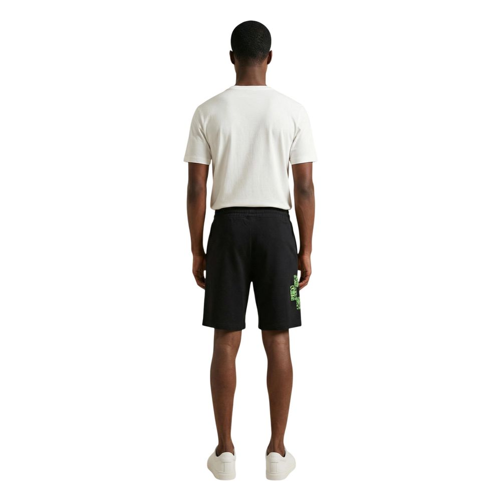 Men’s County of Milan Black Cotton Bermuda Shorts