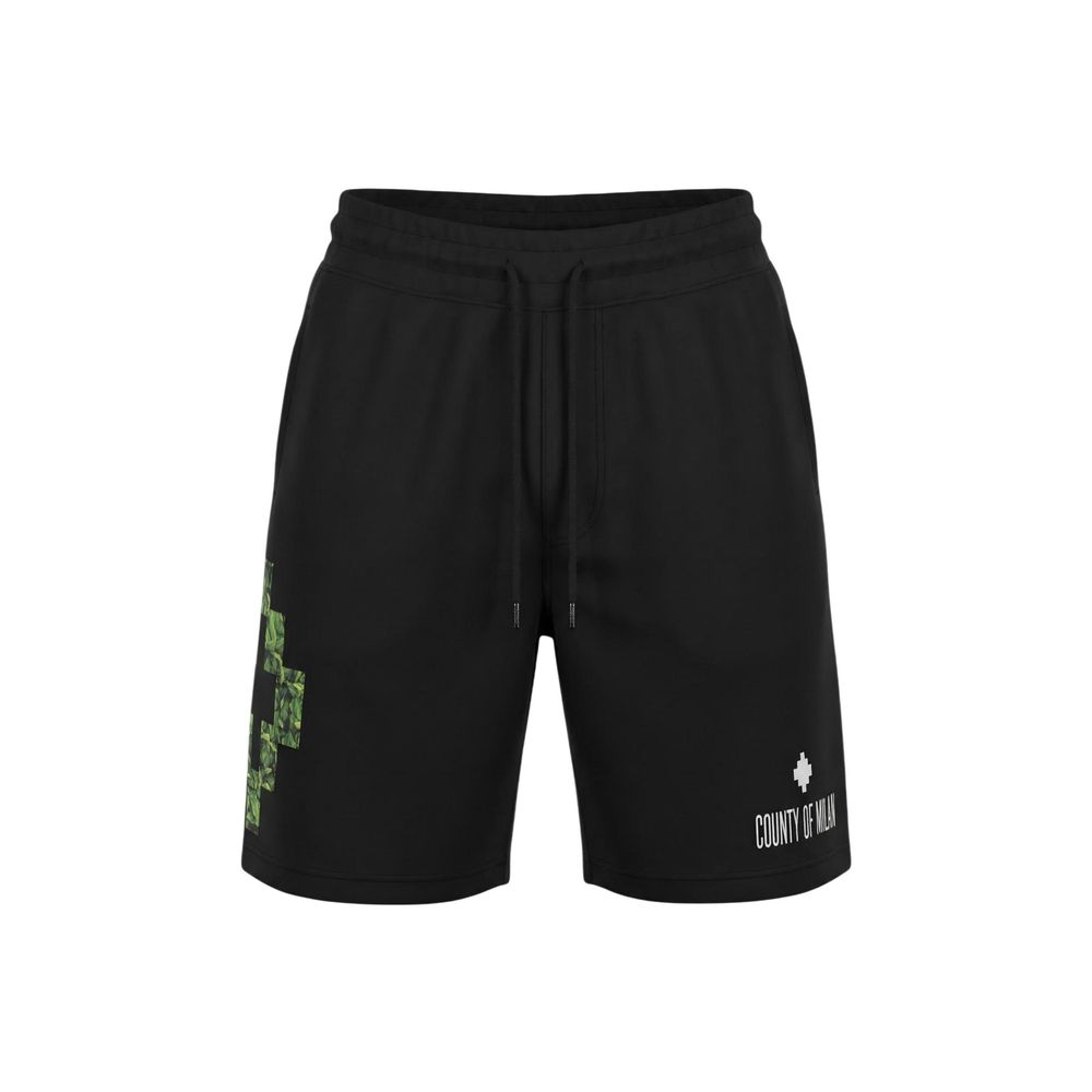 Men’s County of Milan Black Cotton Bermuda Shorts