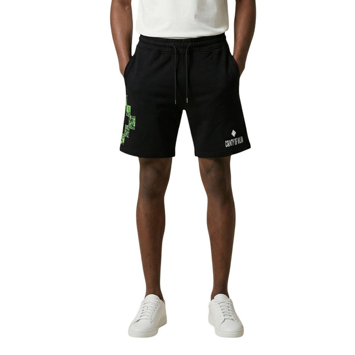 Men’s County of Milan Black Cotton Bermuda Shorts