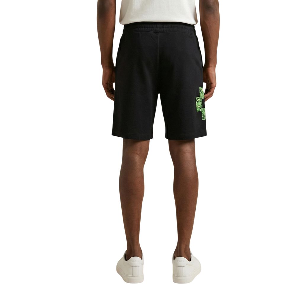 Men’s County of Milan Black Cotton Bermuda Shorts