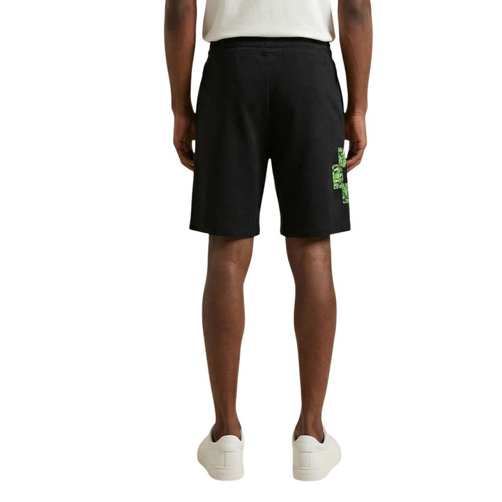 Men’s County of Milan Black Cotton Bermuda Shorts