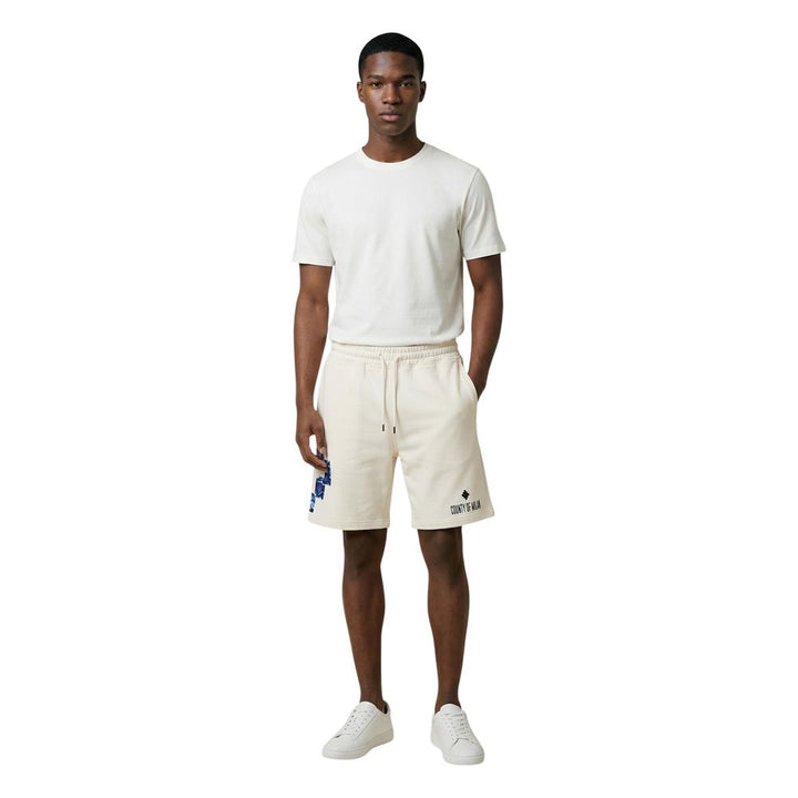 Men’s County of Milan Cream Cotton Bermuda Shorts