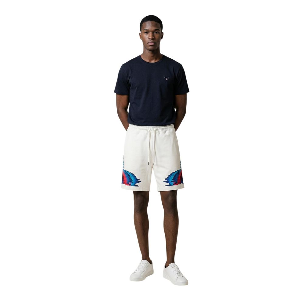 Men’s County of Milan Cream Cotton Bermuda Shorts
