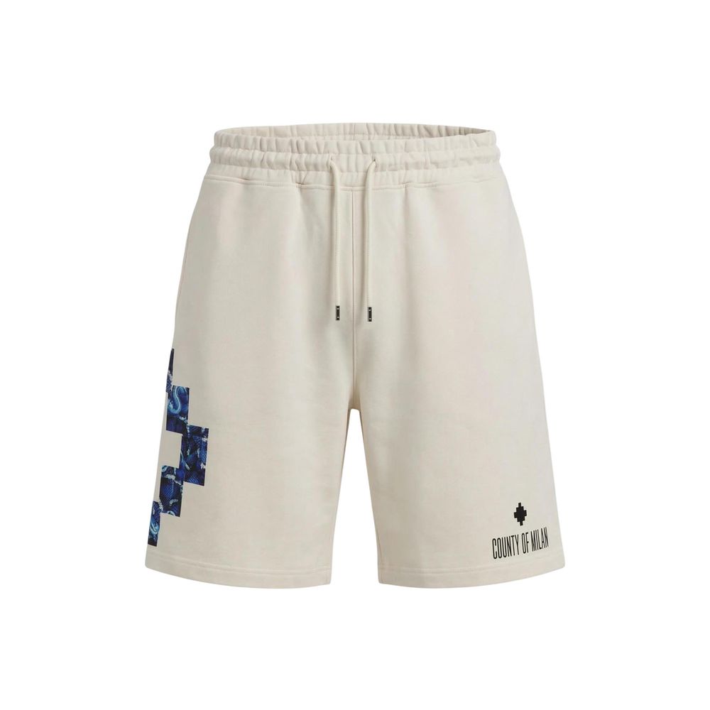 Men’s County of Milan Cream Cotton Bermuda Shorts