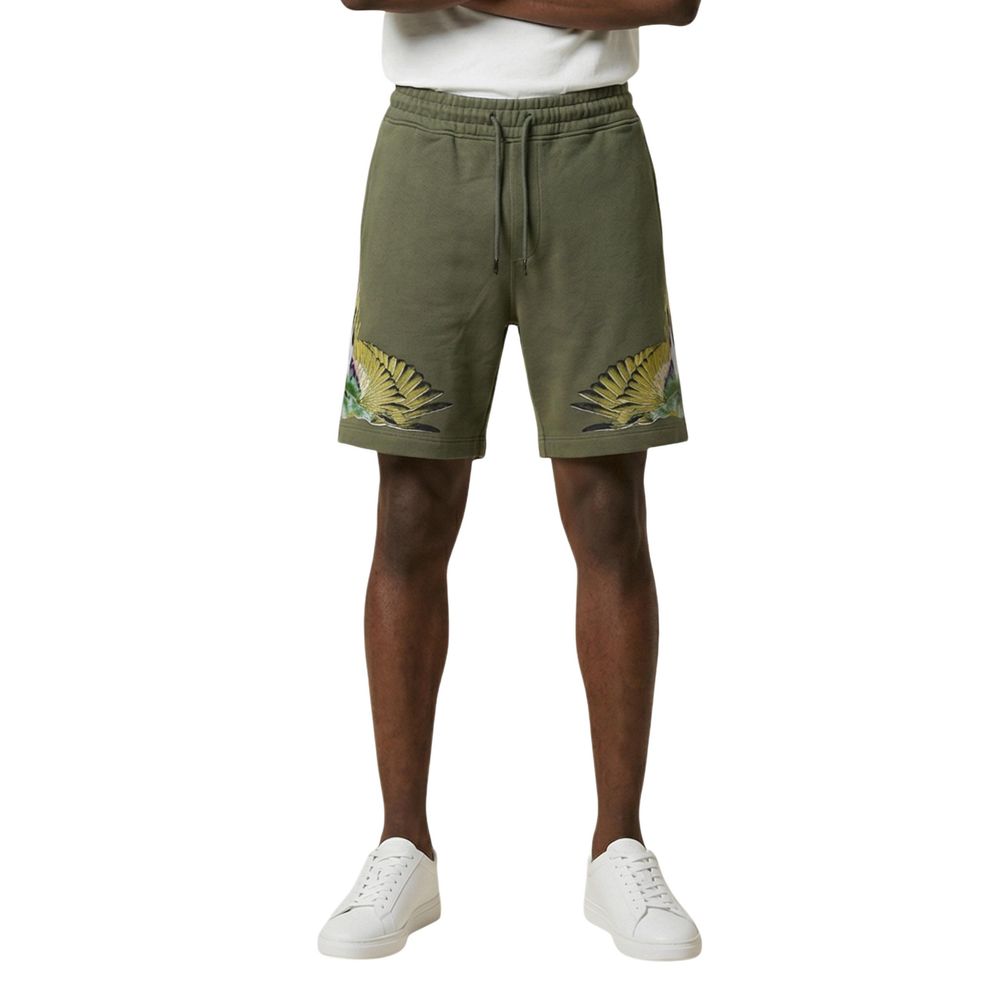 Men’s County of Milan Green Cotton Bermuda Shorts