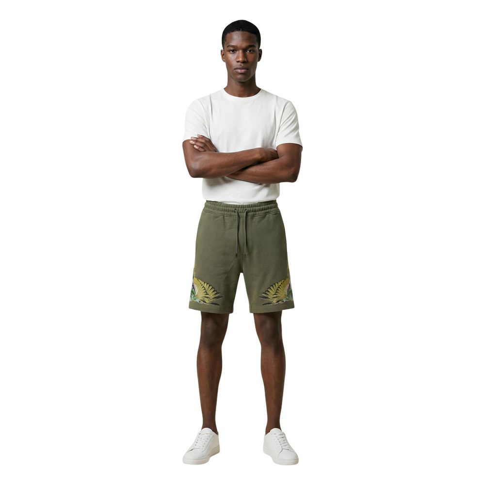 Men’s County of Milan Green Cotton Bermuda Shorts