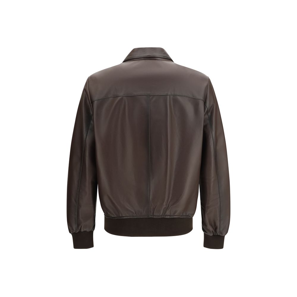 Men’s D’amico Brown Lamb Ovis Aries Leather Jacket