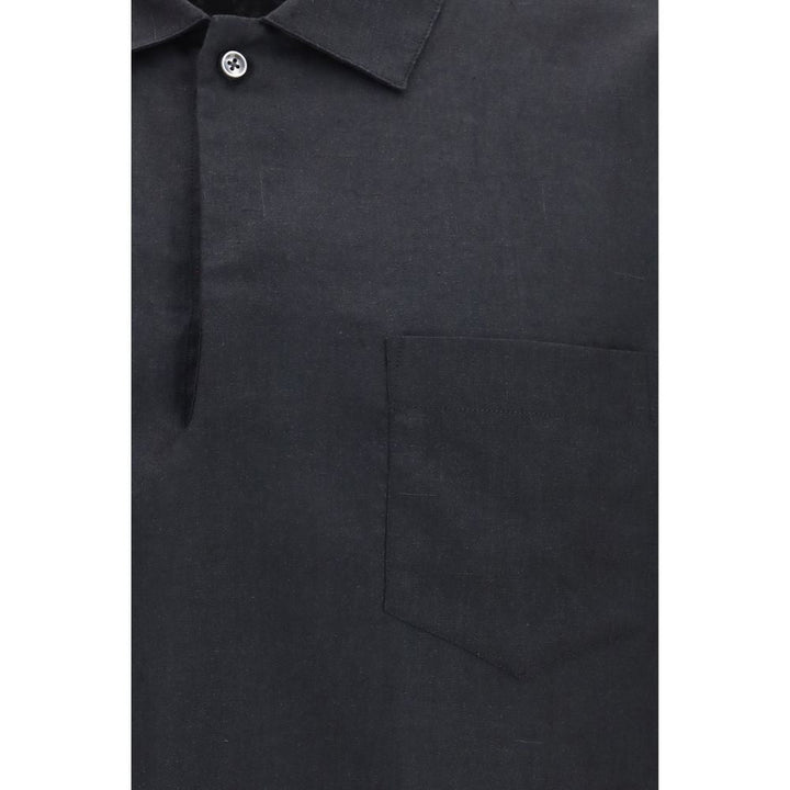 Men’s Deperlu Black Linen Dress Shirt