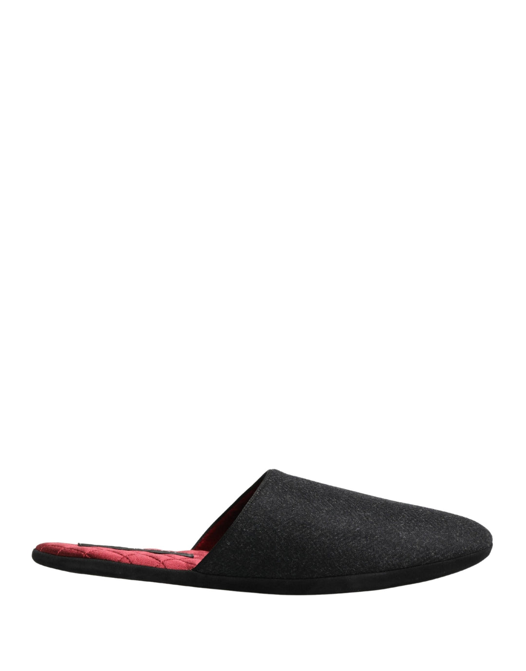 Men’s Dolce &amp; Gabbana Anthracite Wool Cashmere Quilted Slippers Shoes