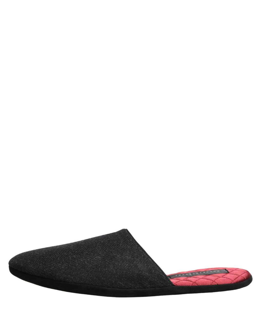 Men’s Dolce &amp; Gabbana Anthracite Wool Cashmere Quilted Slippers Shoes
