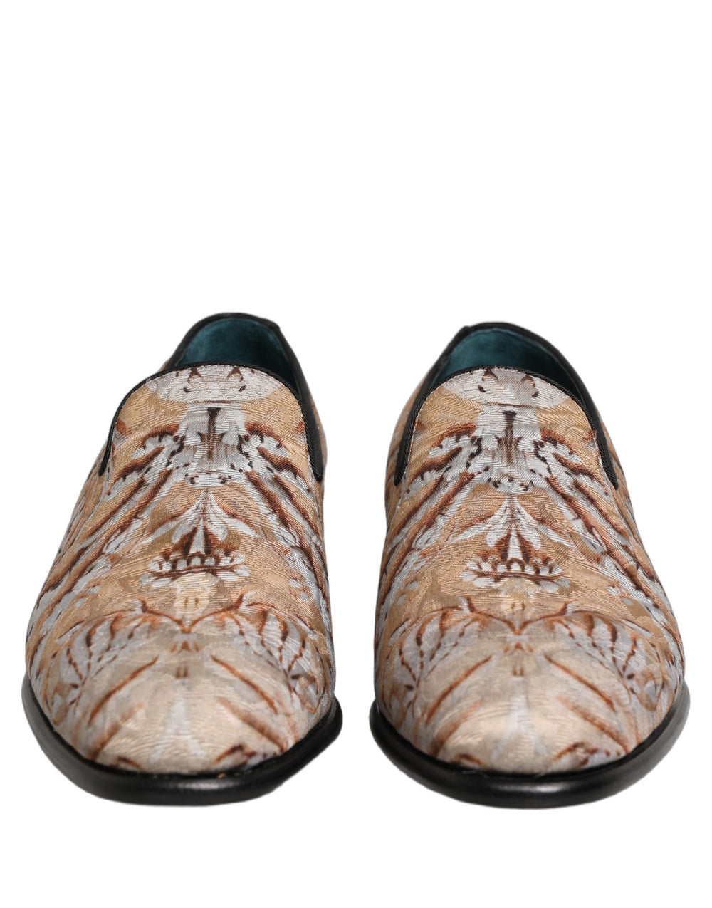 Men’s Dolce & Gabbana Beige Brocade Men Slip on Dress Loafers Shoes