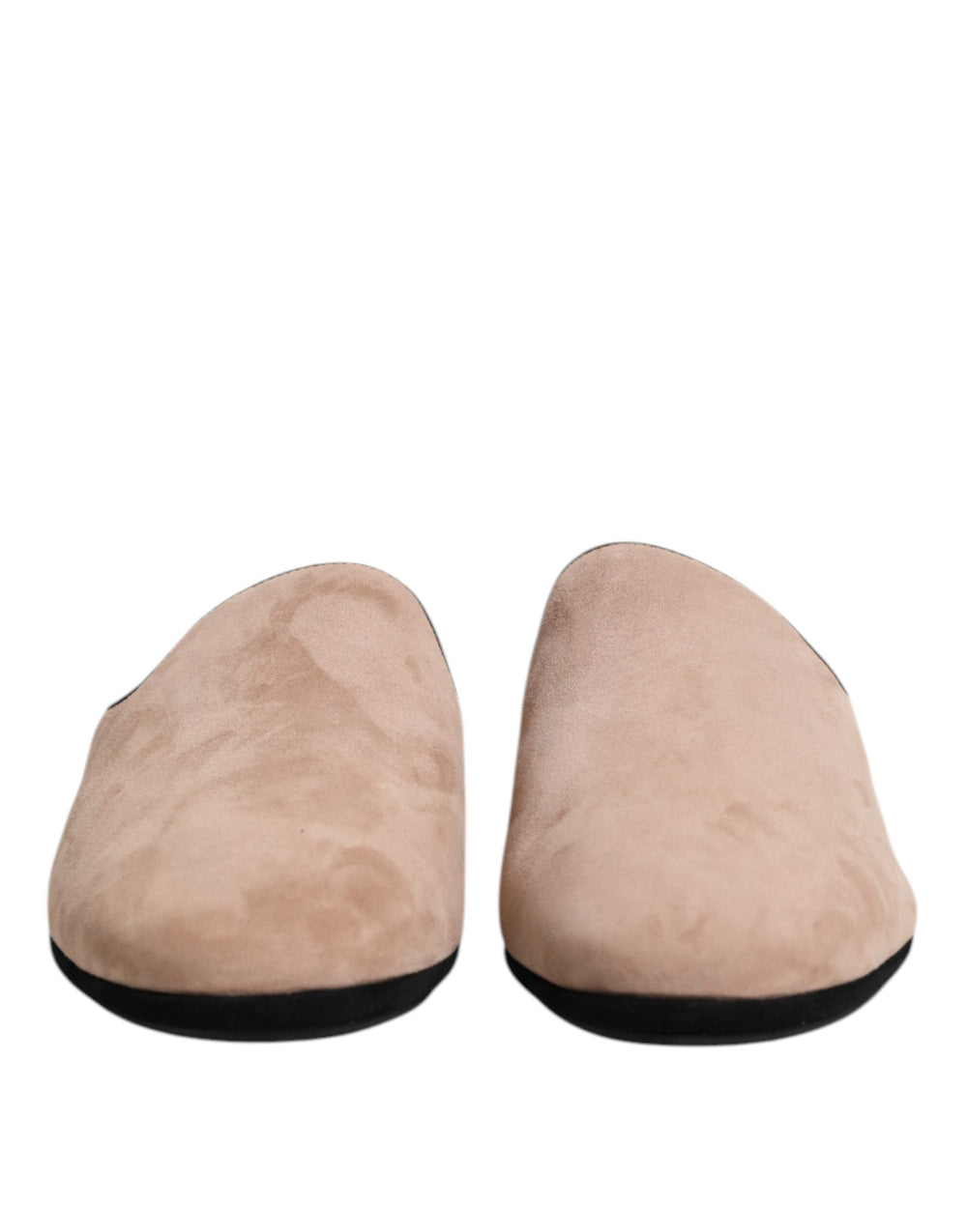 Men’s Dolce & Gabbana Beige Capra Suede Slides Flat Slipper Shoes