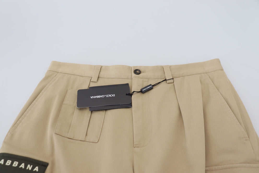 Men’s Dolce &amp; Gabbana Beige Cotton Cargo Bermuda Shorts