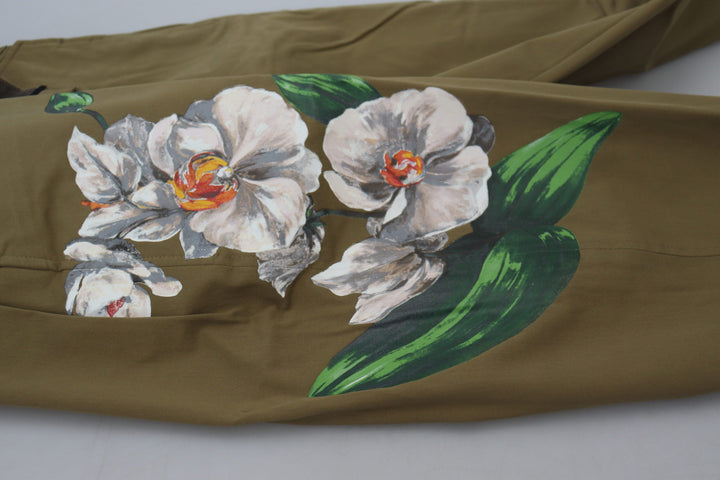 Men’s Dolce &amp; Gabbana Beige Cotton Stretch Floral Chinos Pants