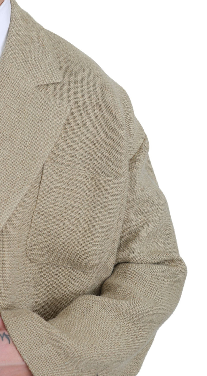 Men’s Dolce &amp; Gabbana Beige Jacket Coat 100% Jute Blazer