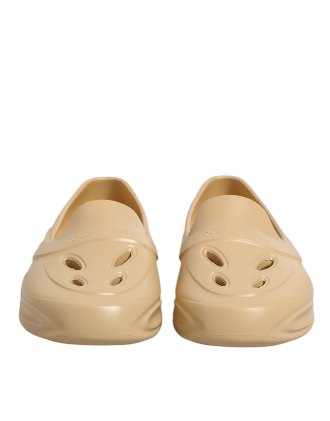 Men’s Dolce &amp; Gabbana Beige Rubber Slides Low Top Sneakers Shoes