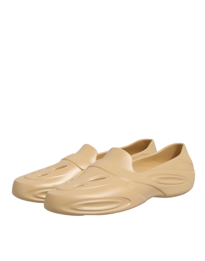 Men’s Dolce &amp; Gabbana Beige Rubber Slides Low Top Sneakers Shoes