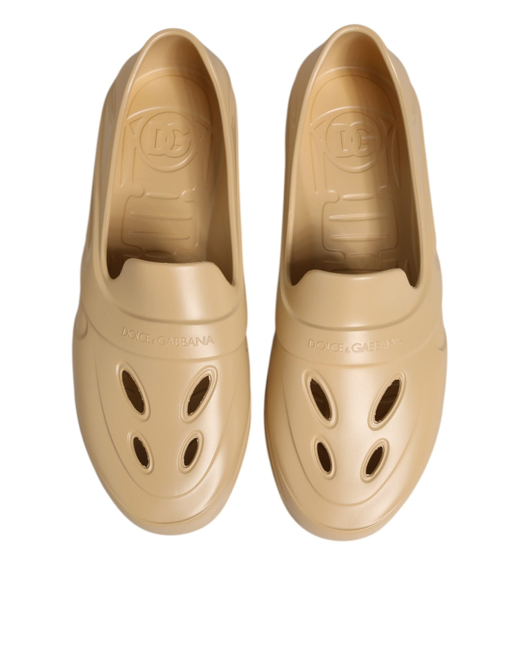Men’s Dolce & Gabbana Beige Rubber Slides Low Top Sneakers Shoes