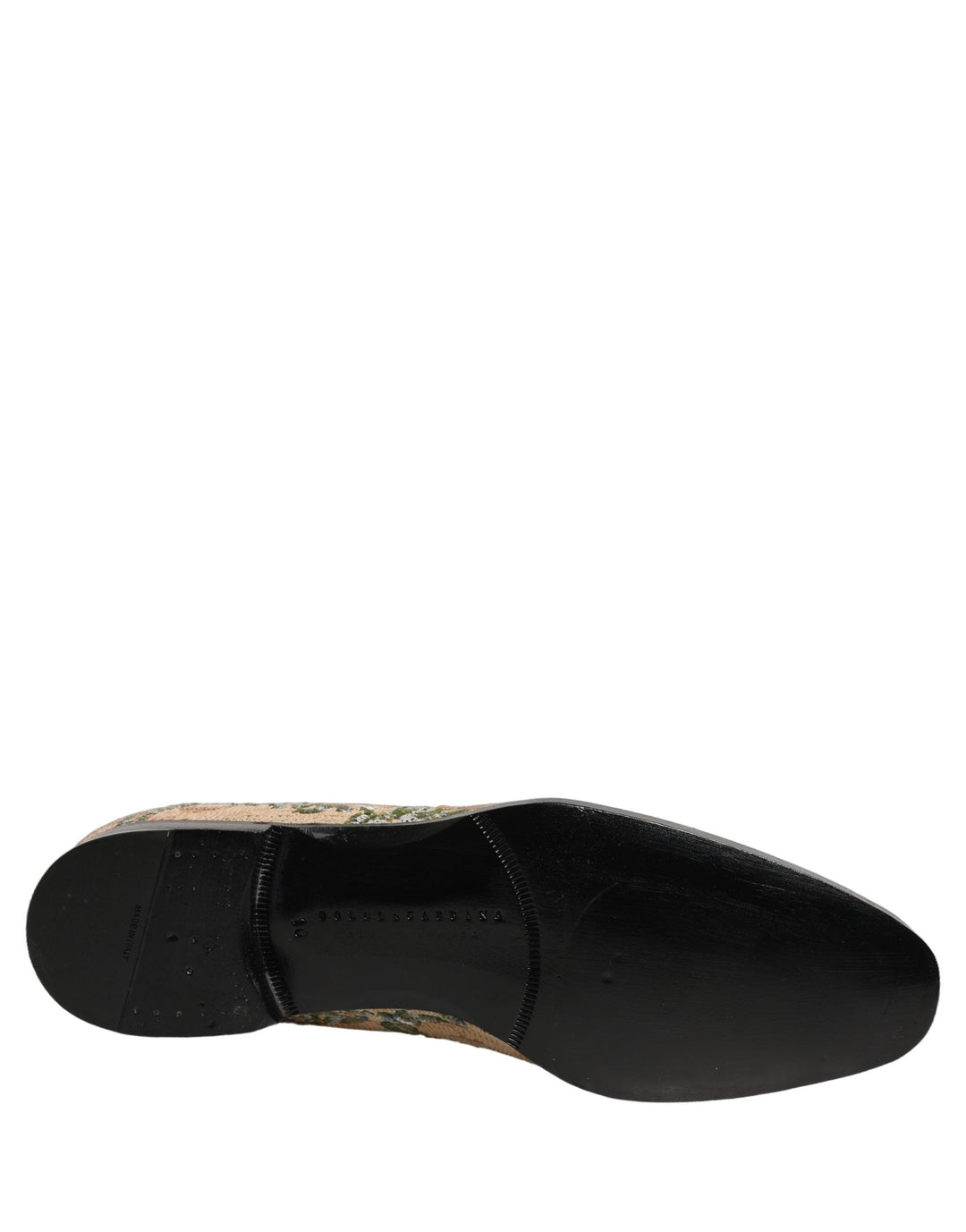 Men’s Dolce & Gabbana Beige Sequin Embroidery Dress Loafers Shoes