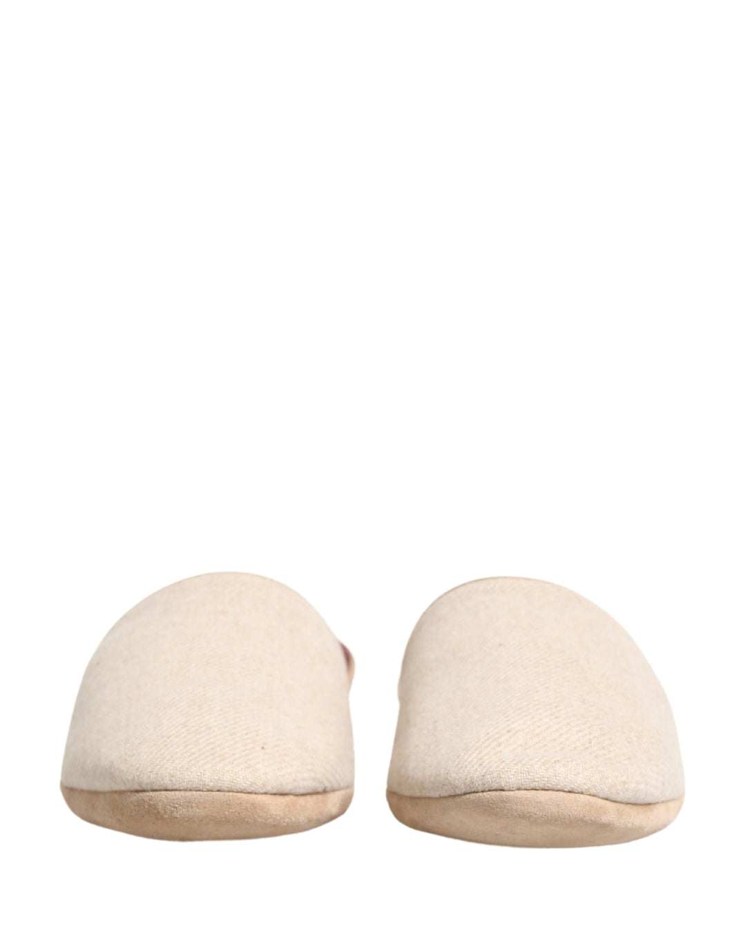 Men’s Dolce & Gabbana Beige Shetland Wool Red Quilted Slippers Shoes
