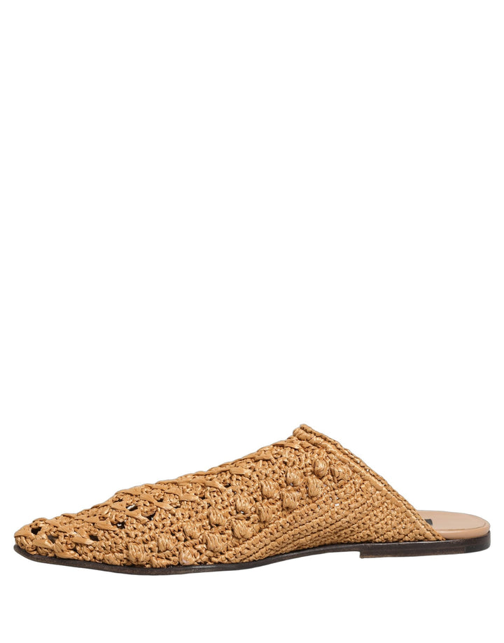 Men’s Dolce &amp; Gabbana Beige Woven Straw Slides Sandals Flats Shoes