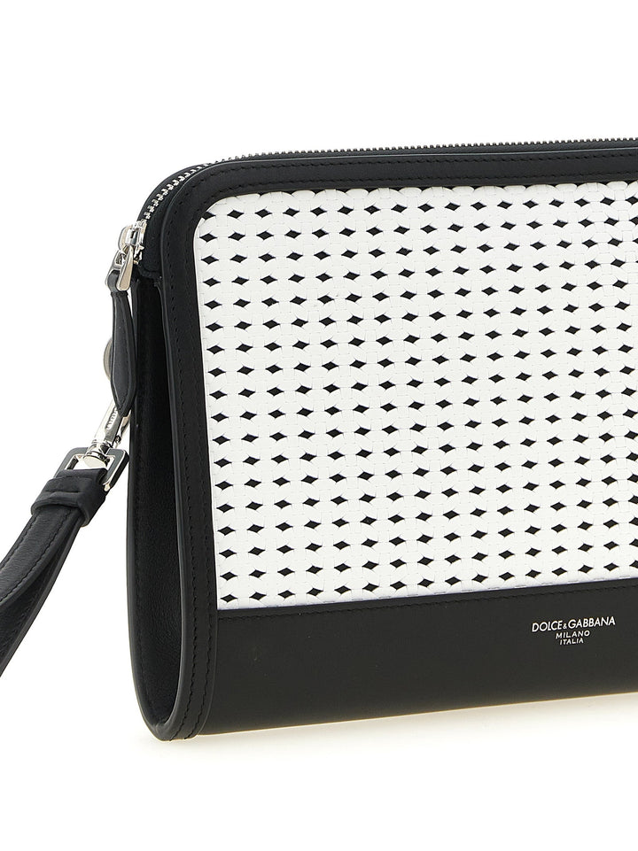 Men’s Dolce &amp; Gabbana Bicolor Calfskin Clutch Bag