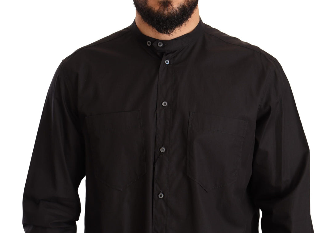 Men’s Dolce &amp; Gabbana Black 100% Cotton Formal Dress Top Shirt