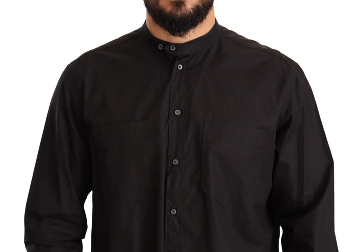 Men’s Dolce &amp; Gabbana Black 100% Cotton Formal Dress Top Shirt