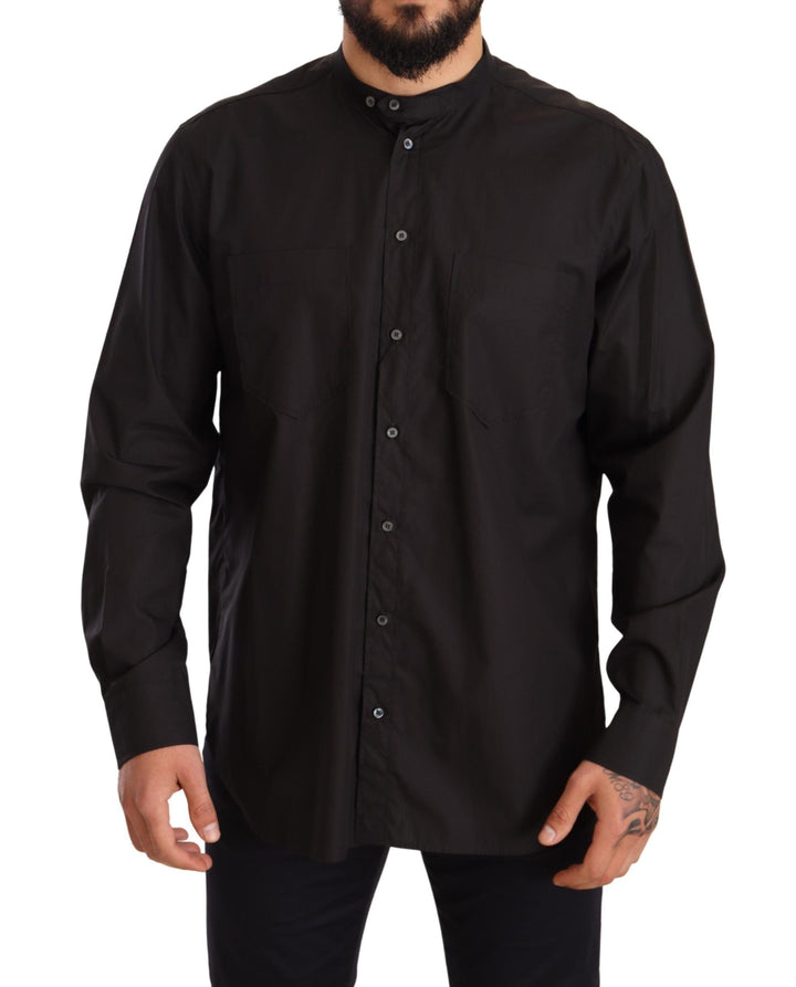 Men’s Dolce &amp; Gabbana Black 100% Cotton Formal Dress Top Shirt