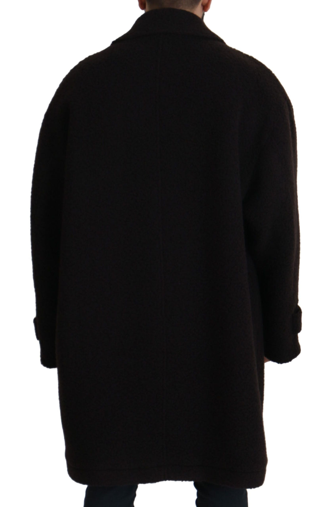 Men’s Dolce & Gabbana Black Alpaca Button Down Trench Coat Jacket